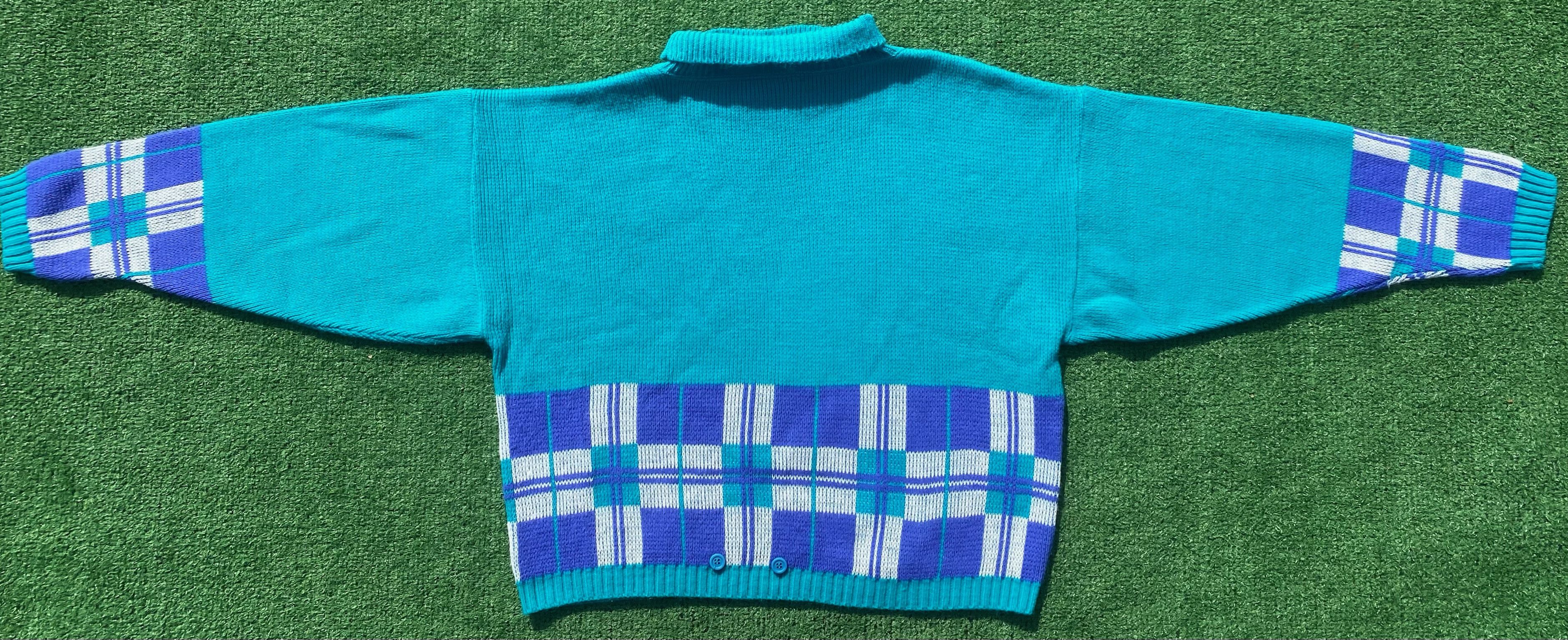 Vintage 80’s Fortune Knits Turquoise Sweater Women’s Size Medium Size M / US 6-8 / IT 42-44 - 5 Thumbnail