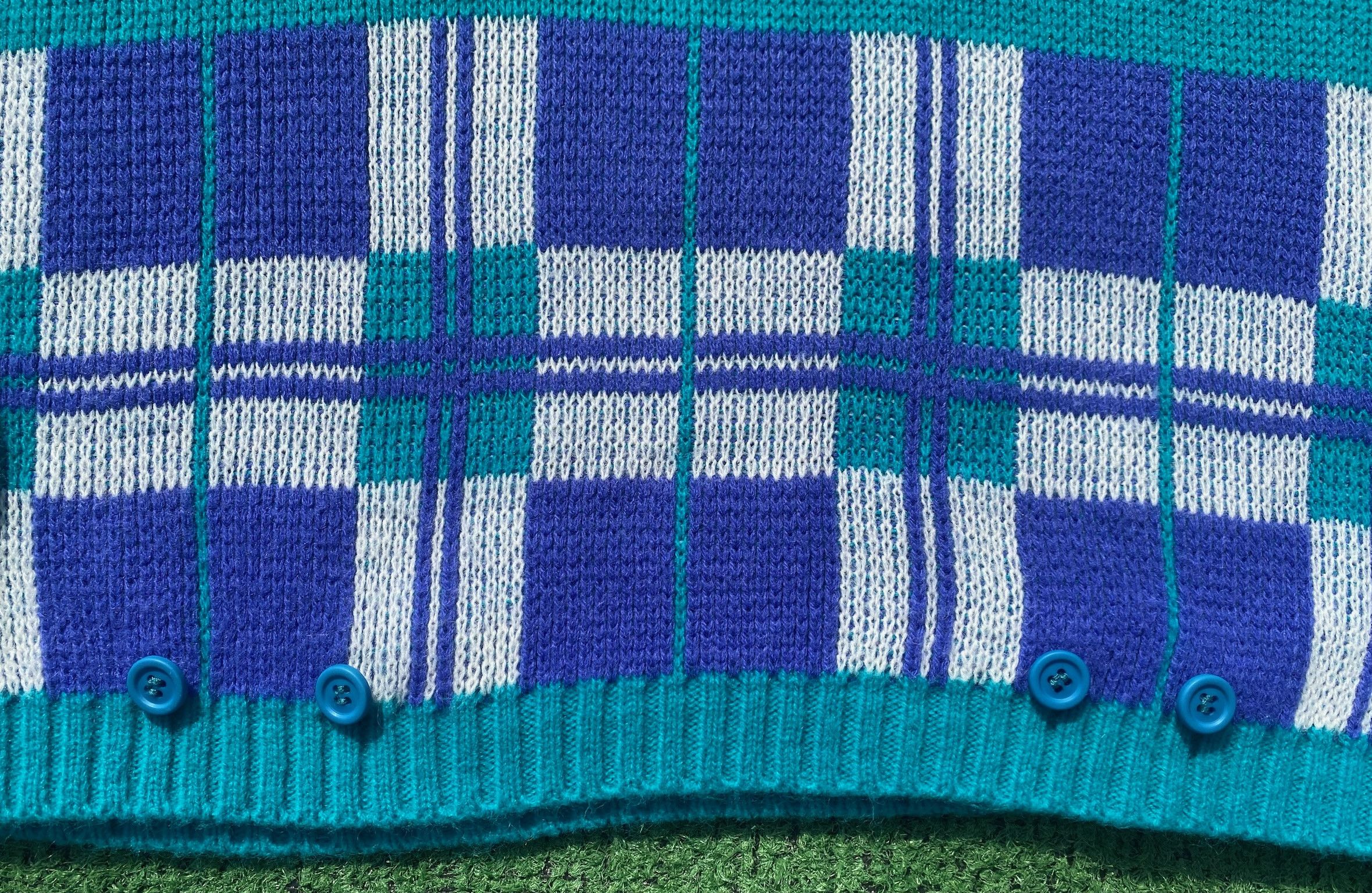 Vintage 80’s Fortune Knits Turquoise Sweater Women’s Size Medium Size M / US 6-8 / IT 42-44 - 4 Thumbnail