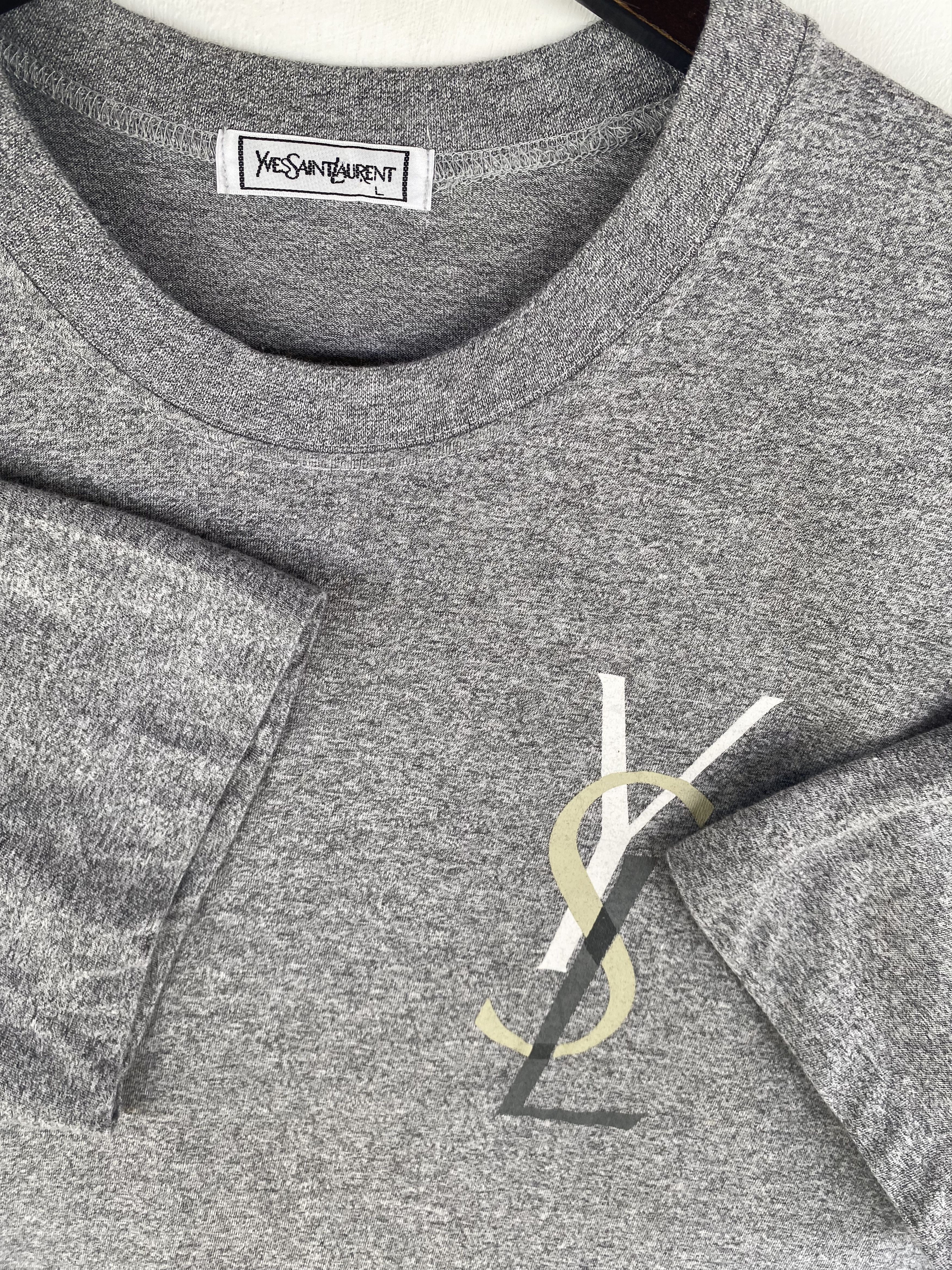 Vintage 💥VINTAGE Yves Saint Laurent YSL Big logo tee shirt Size US L / EU 52-54 / 3 - 3 Thumbnail