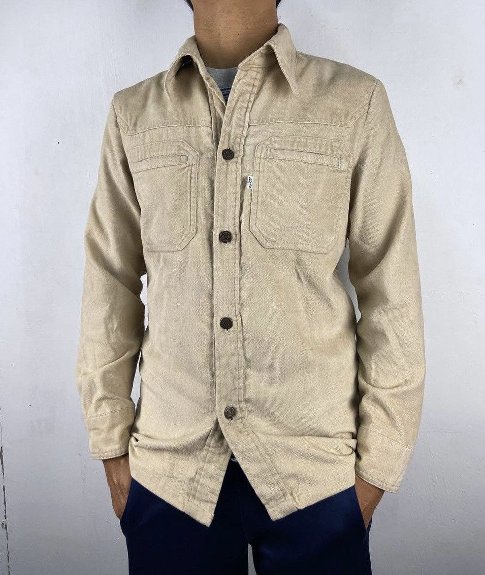 Levi's Vintage 70s 80s Levis White Tab Shirt Made in USA Size US M / EU 48-50 / 2 - 1 Thumbnail