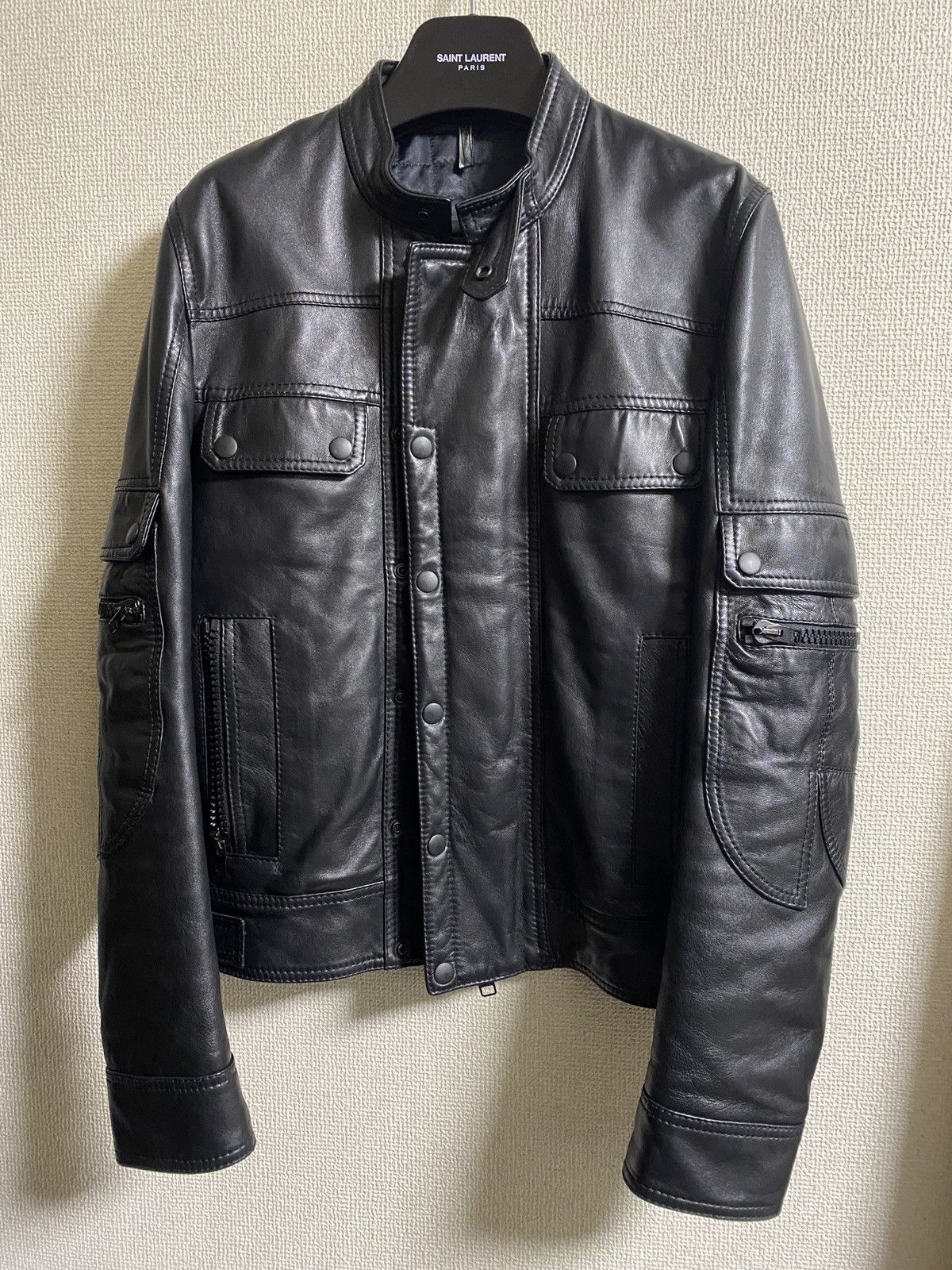 Dior × Hedi Slimane aw07 Dior homme black leather jacket 46 hedi 
