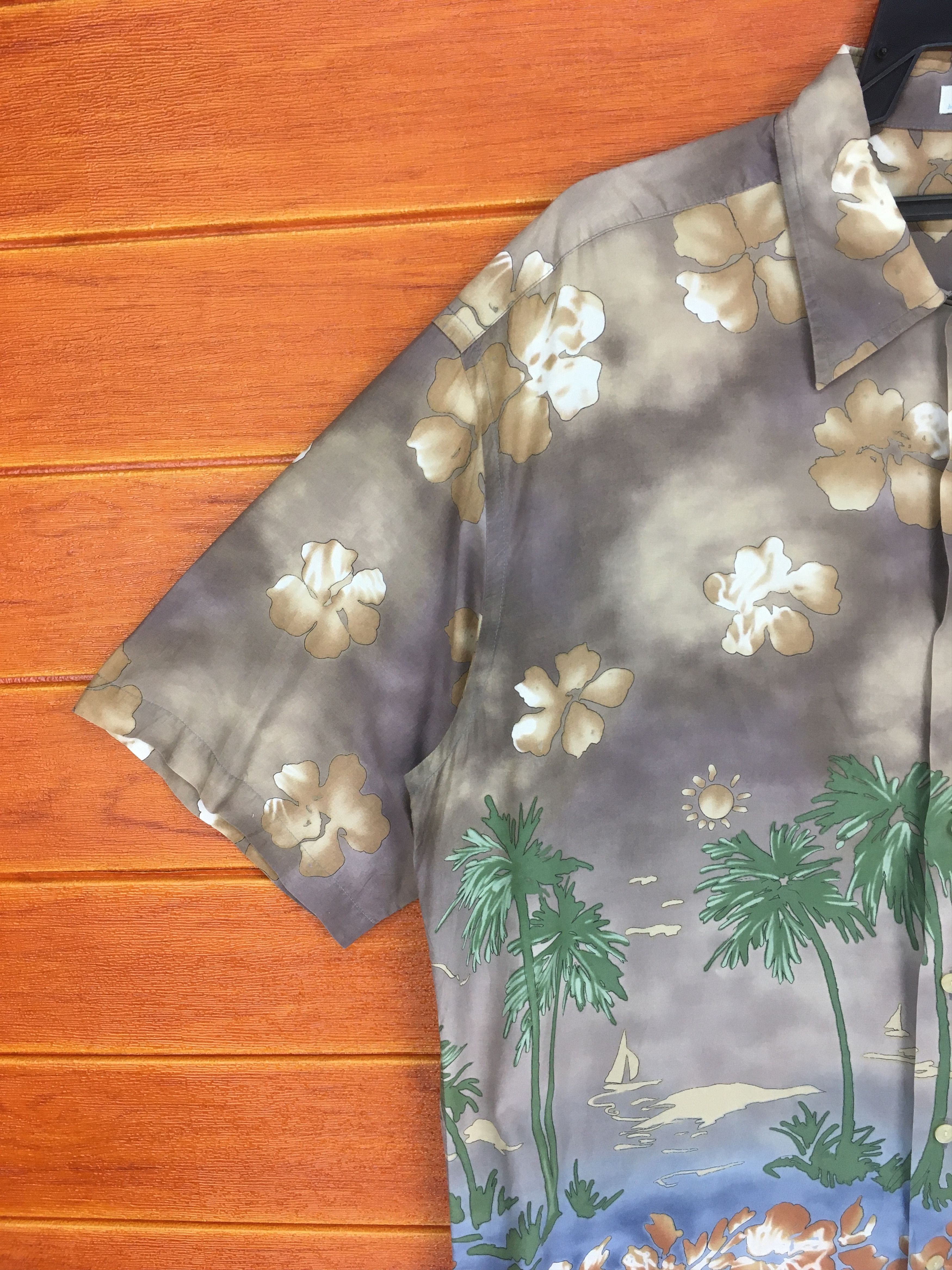 Vintage Vintage 90s Coconut Trees Hibiscus Hawaiian Shirt Size US L / EU 52-54 / 3 - 2 Thumbnail
