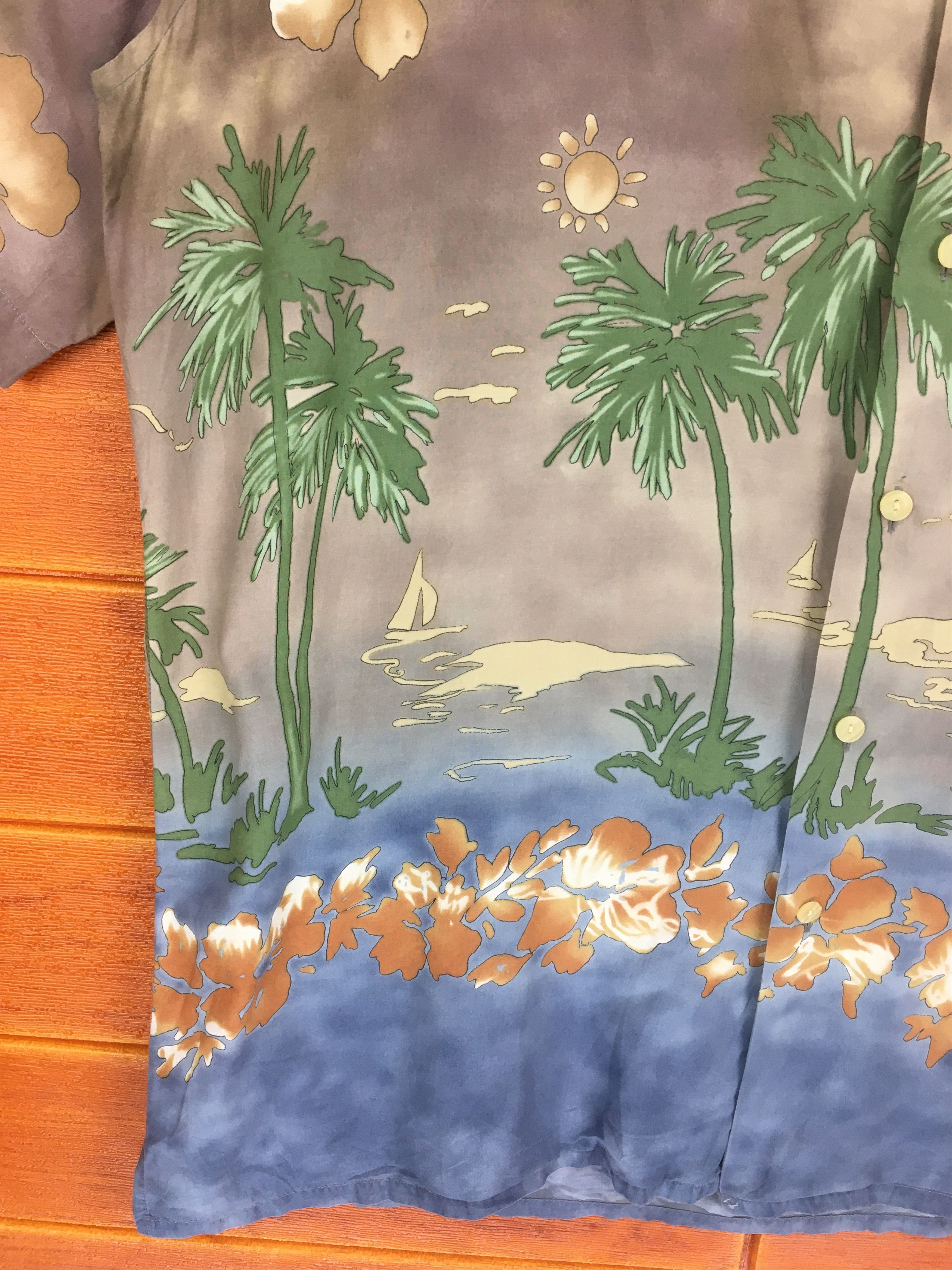 Vintage Vintage 90s Coconut Trees Hibiscus Hawaiian Shirt Size US L / EU 52-54 / 3 - 3 Thumbnail