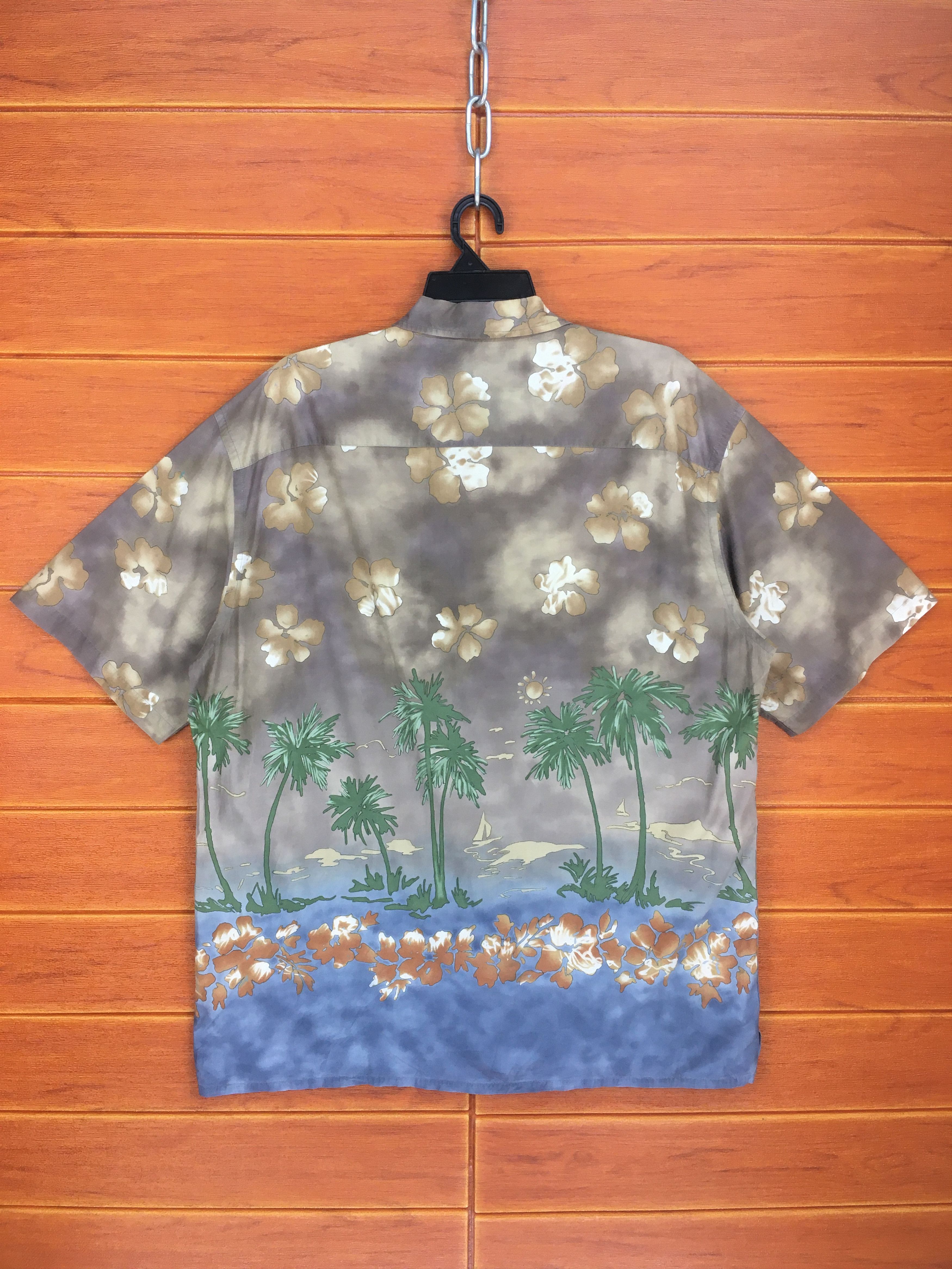 Vintage Vintage 90s Coconut Trees Hibiscus Hawaiian Shirt Size US L / EU 52-54 / 3 - 8 Thumbnail