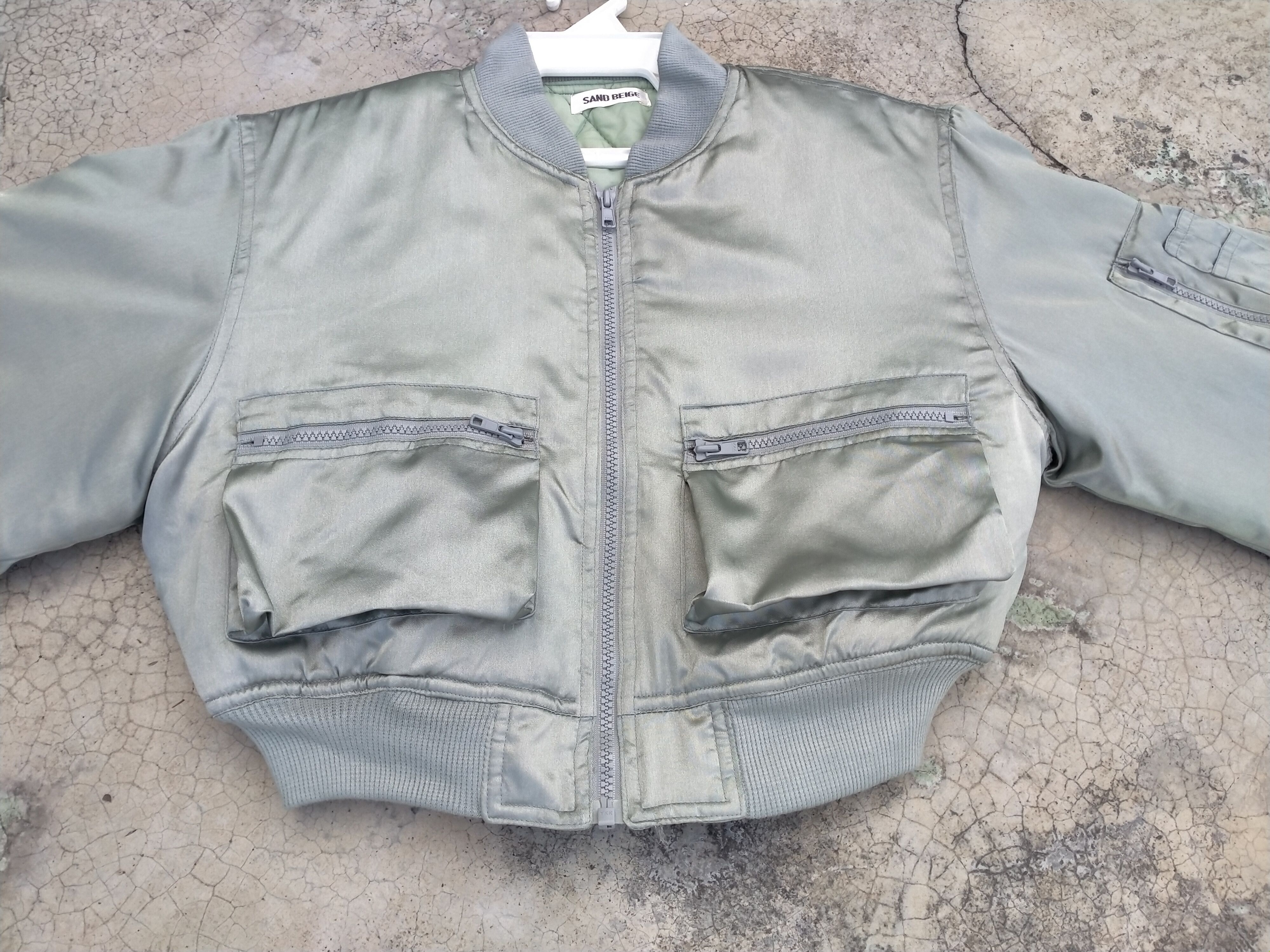 Japanese Brand Vintage Sand Beige Cropped Bomber Jacket Size M / US 6-8 / IT 42-44 - 4 Thumbnail