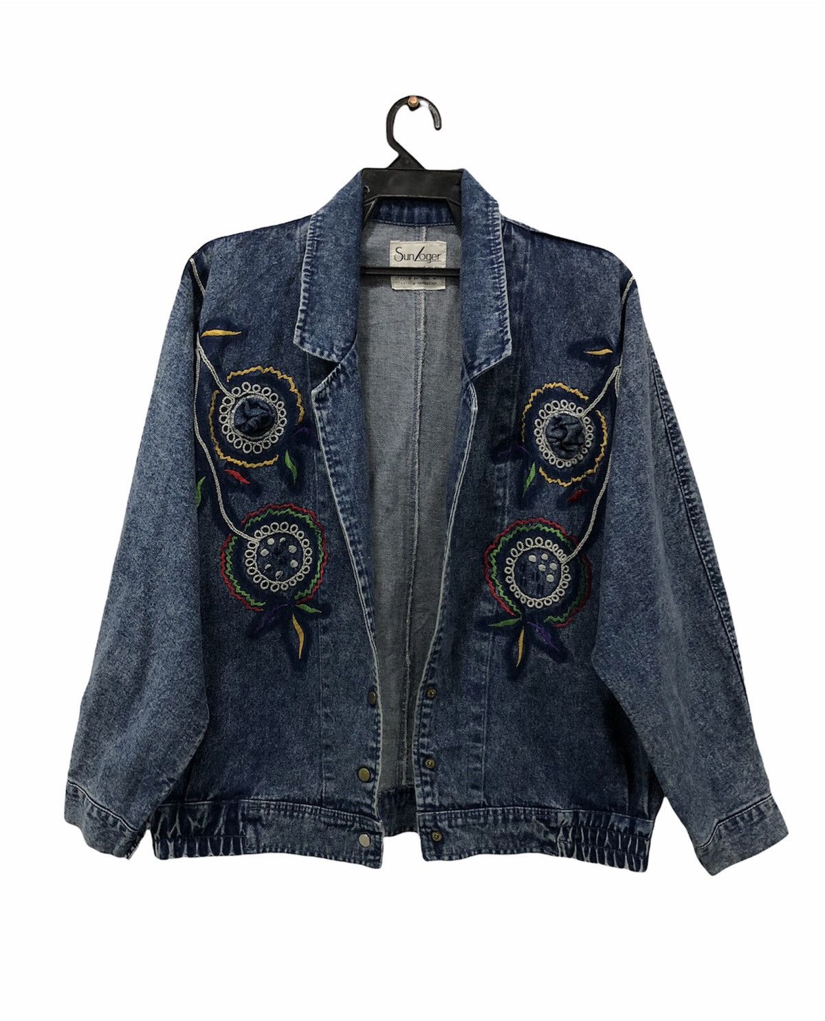 Designer × Japanese Brand Vintage Japanese Embroidered Denim Jacket by SunLoger Size M Size US M / EU 48-50 / 2 - 3 Thumbnail