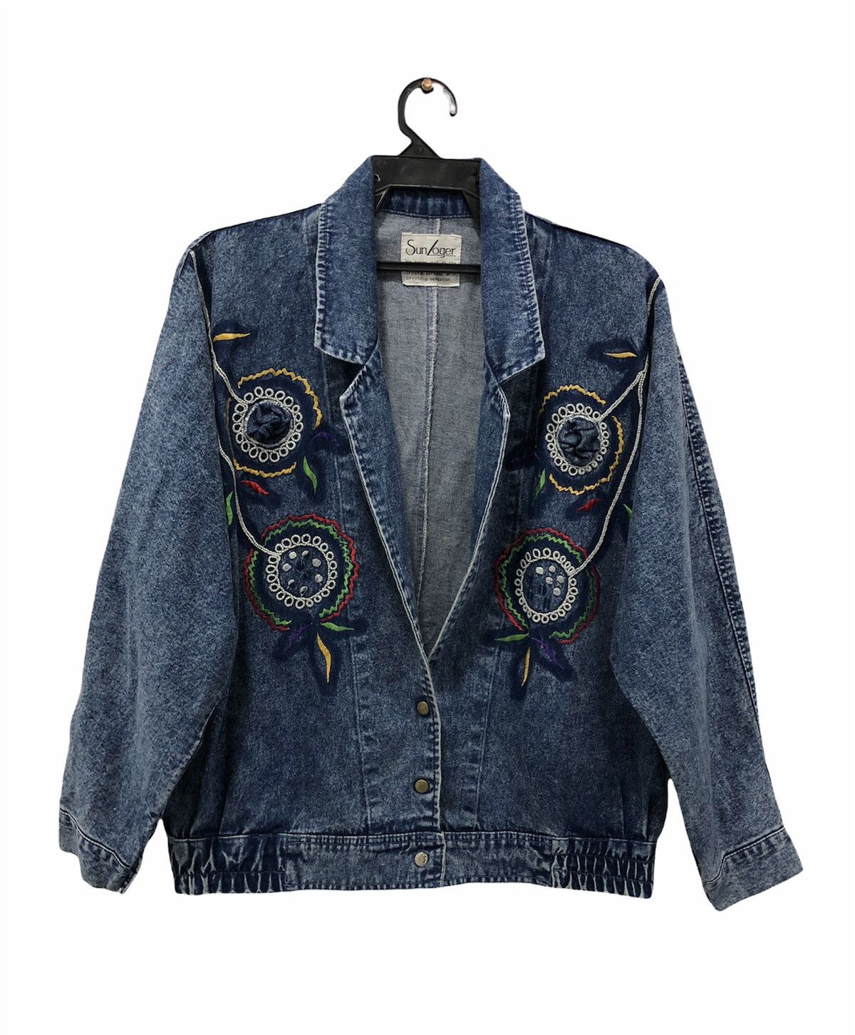 image of Designer Sun Loger Denim Jacket in Navy, Men's (Size Medium)