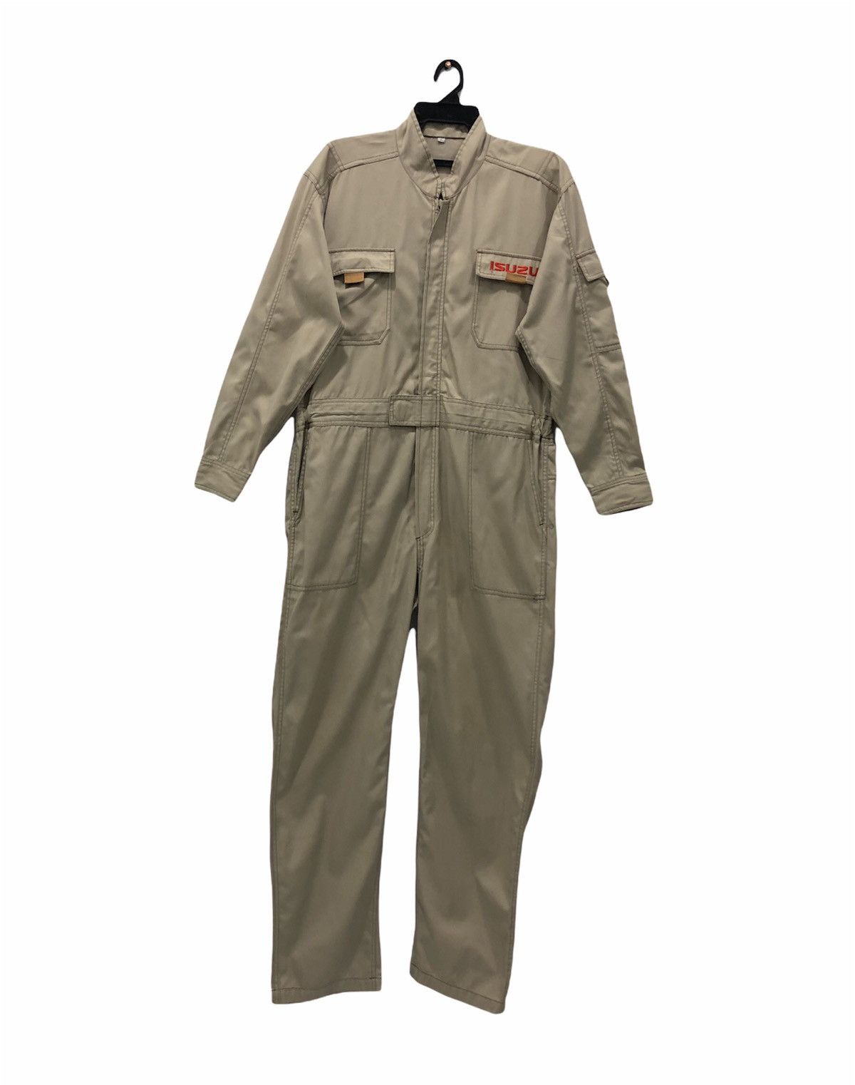 Sports Specialties ISUZU Mechanic Coveralls Size F Beige Workwear Jumpsuit Size US 39 - 1 Thumbnail