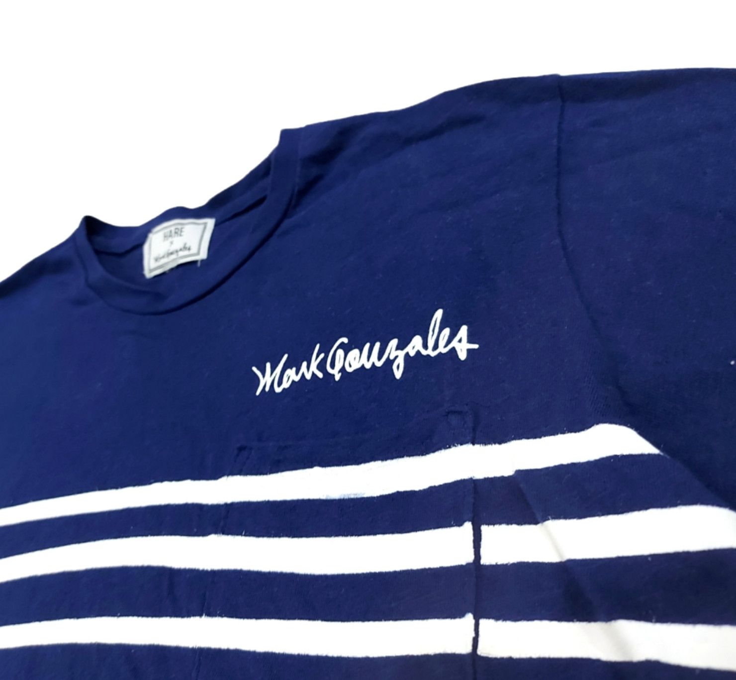HARE × Japanese Brand RARE! HARE x MARK GONZALES PRO SKATER STRIPED SINGLE POCKET Size US S / EU 44-46 / 1 - 6 Thumbnail