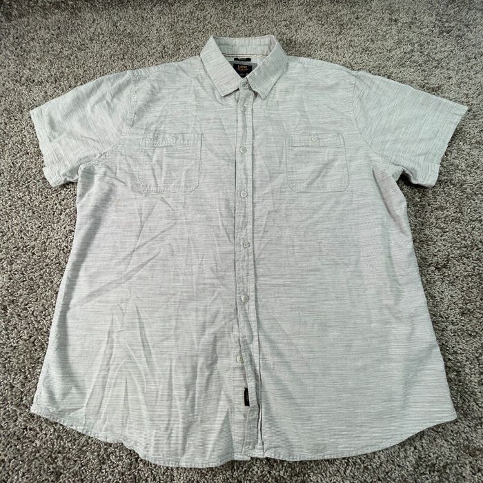 Lee Lee Shirt Adult 2XL XXL Gray White Button Up Outdoors Camp Casual ...