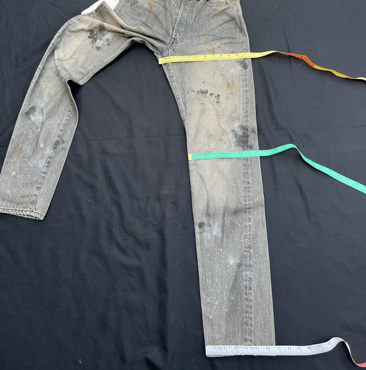 Ordinary Fits Trashed Look Ordinary Fits Fade Black Denim Selvedge Jeans Size US 28 / EU 44 - 3 Thumbnail