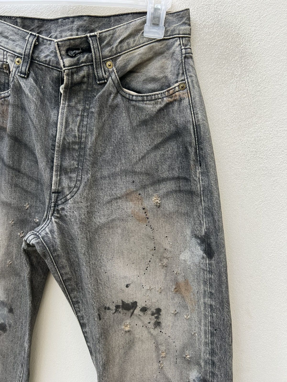 Ordinary Fits Trashed Look Ordinary Fits Fade Black Denim Selvedge Jeans Size US 28 / EU 44 - 11 Thumbnail