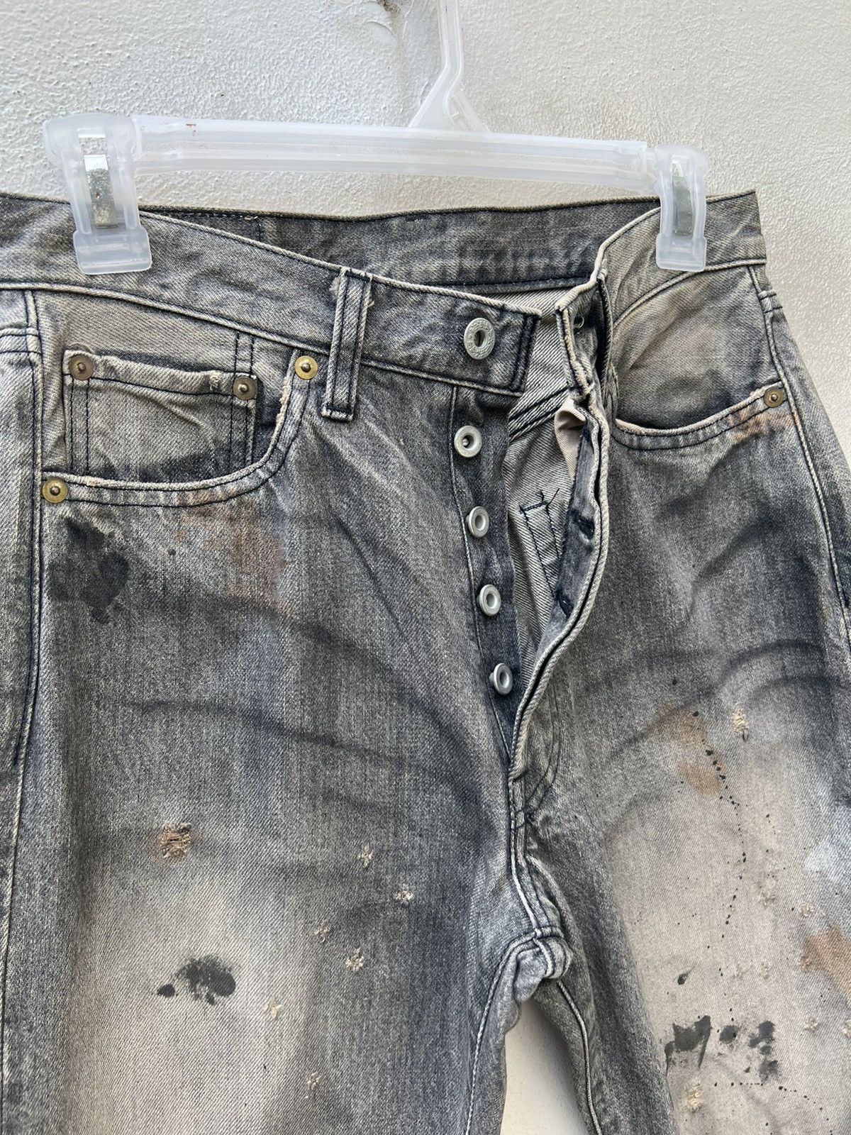 Ordinary Fits Trashed Look Ordinary Fits Fade Black Denim Selvedge Jeans Size US 28 / EU 44 - 8 Thumbnail