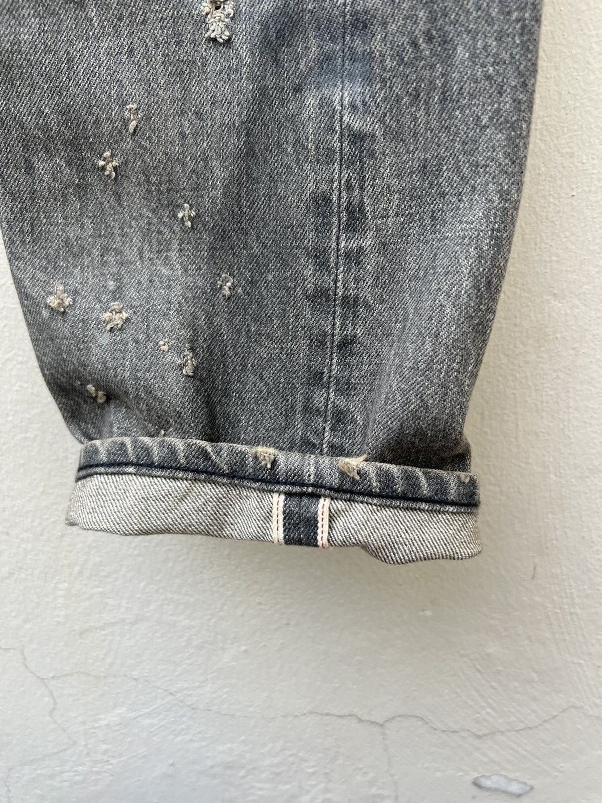 Ordinary Fits Trashed Look Ordinary Fits Fade Black Denim Selvedge Jeans Size US 28 / EU 44 - 14 Thumbnail