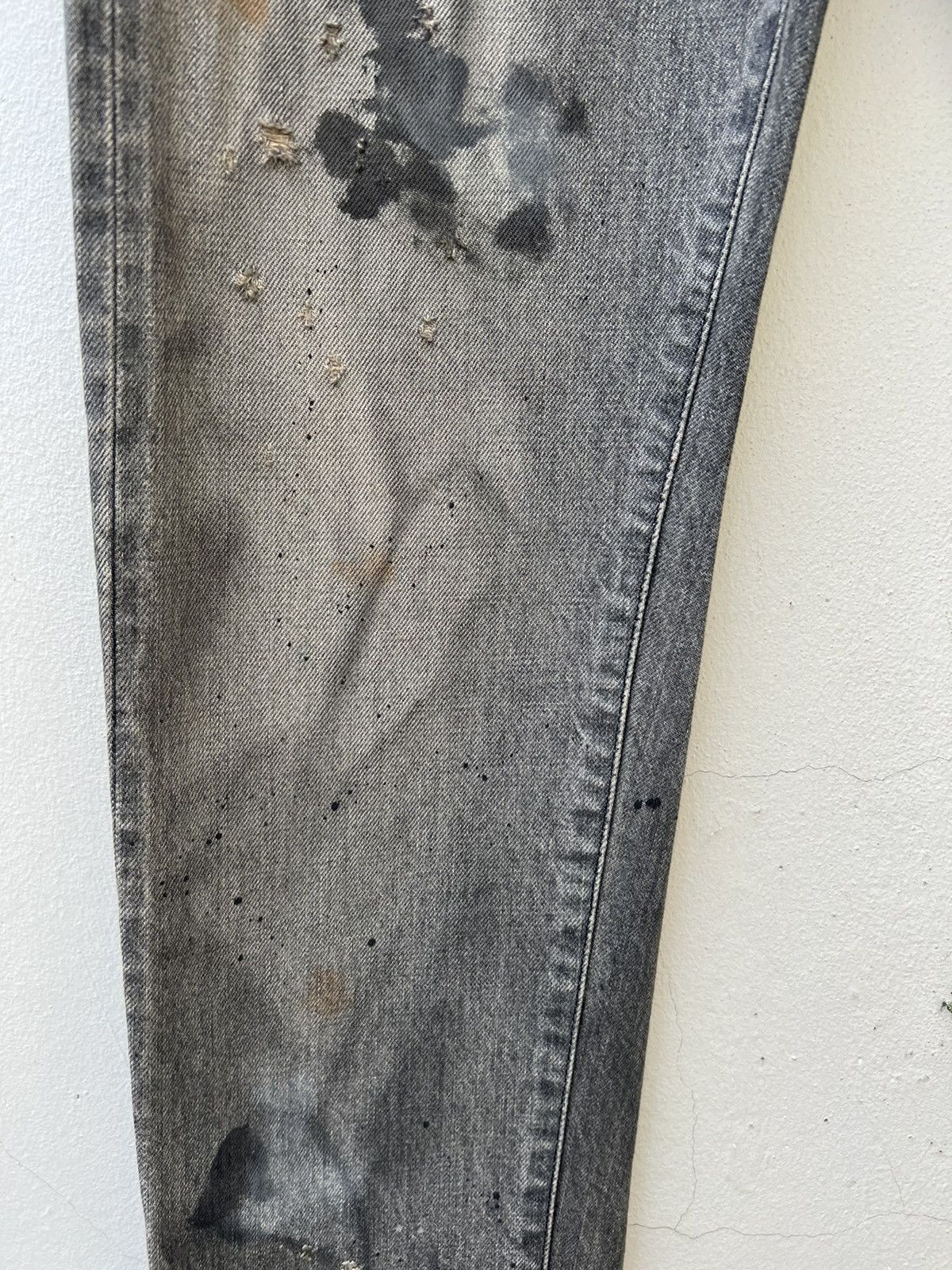 Ordinary Fits Trashed Look Ordinary Fits Fade Black Denim Selvedge Jeans Size US 28 / EU 44 - 9 Thumbnail
