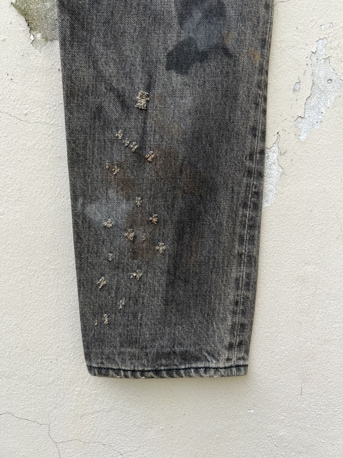 Ordinary Fits Trashed Look Ordinary Fits Fade Black Denim Selvedge Jeans Size US 28 / EU 44 - 20 Thumbnail