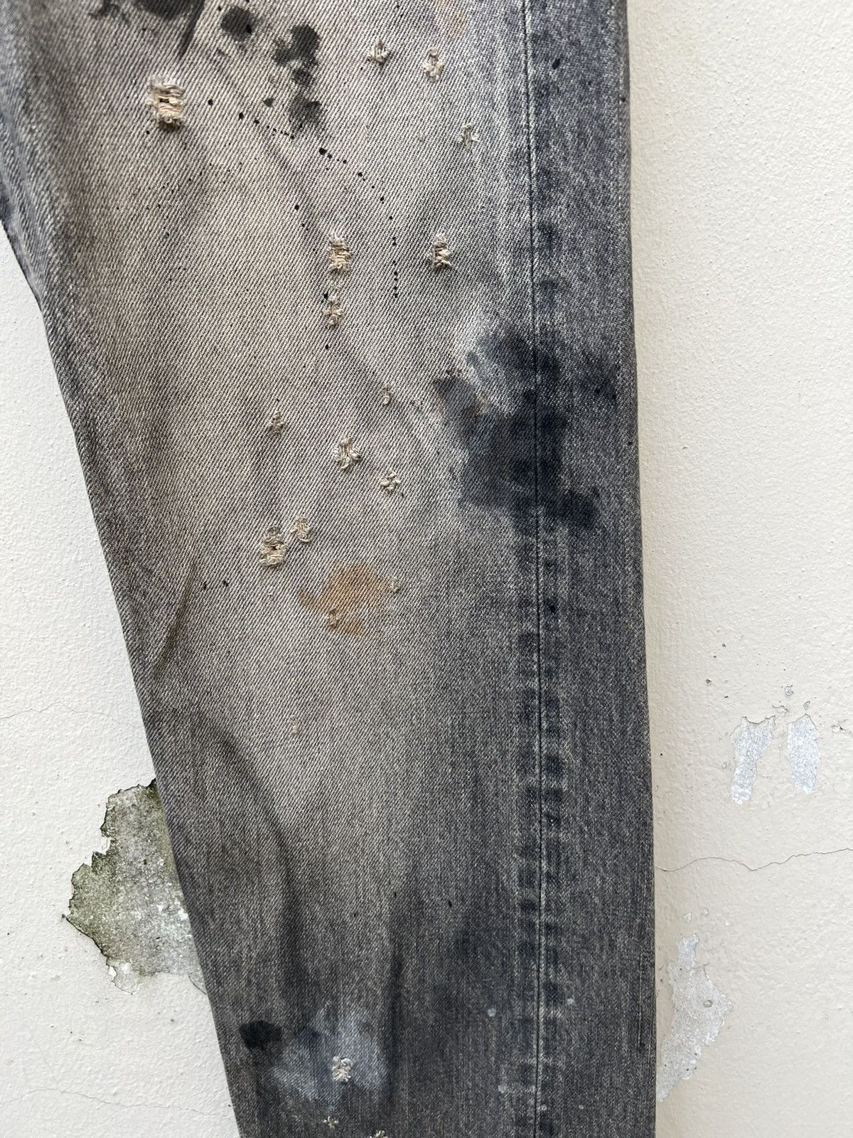 Ordinary Fits Trashed Look Ordinary Fits Fade Black Denim Selvedge Jeans Size US 28 / EU 44 - 12 Thumbnail