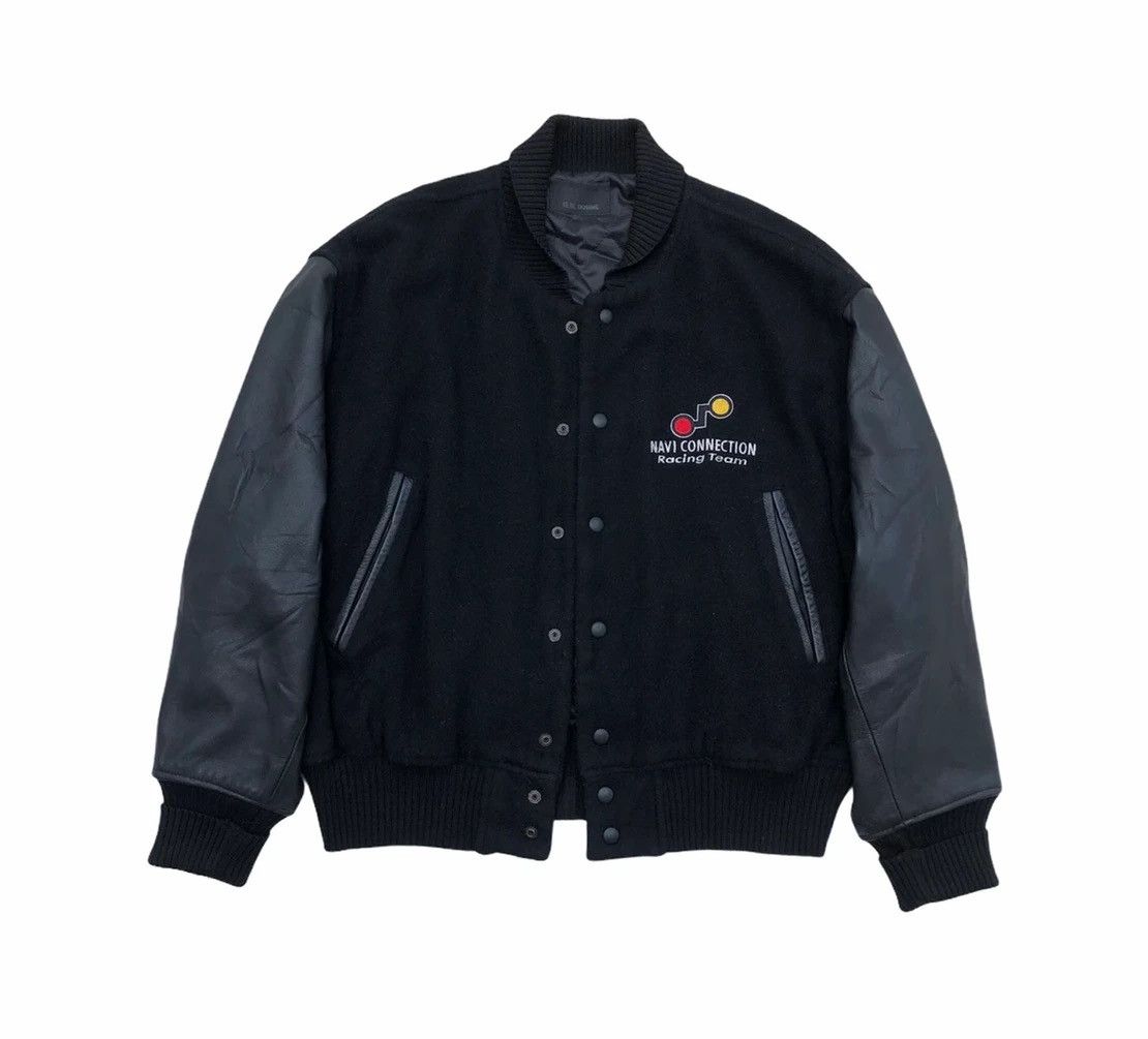 Issey Miyake Tete homme Navi Connection Racing Team Wool Leather Jacket Size US L / EU 52-54 / 3 - 1 Thumbnail
