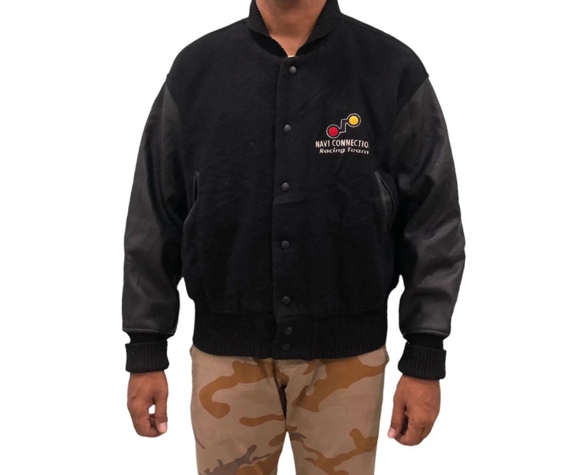 Issey Miyake Tete homme Navi Connection Racing Team Wool Leather Jacket Size US L / EU 52-54 / 3 - 2 Thumbnail