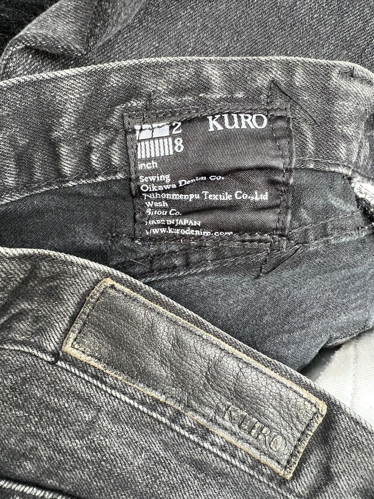 KURO Faded Black KURO Japan DIAMANTE Stretch Denim Selvedge Jeans Size US 29 - 15 Thumbnail
