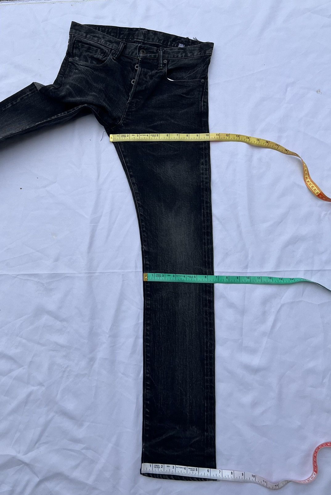 KURO Faded Black KURO Japan DIAMANTE Stretch Denim Selvedge Jeans Size US 29 - 20 Thumbnail