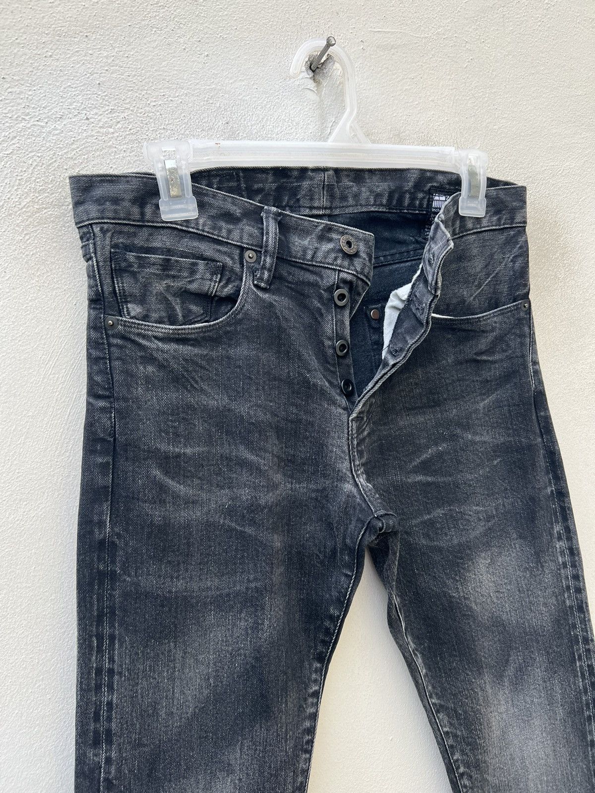 KURO Faded Black KURO Japan DIAMANTE Stretch Denim Selvedge Jeans Size US 29 - 3 Thumbnail