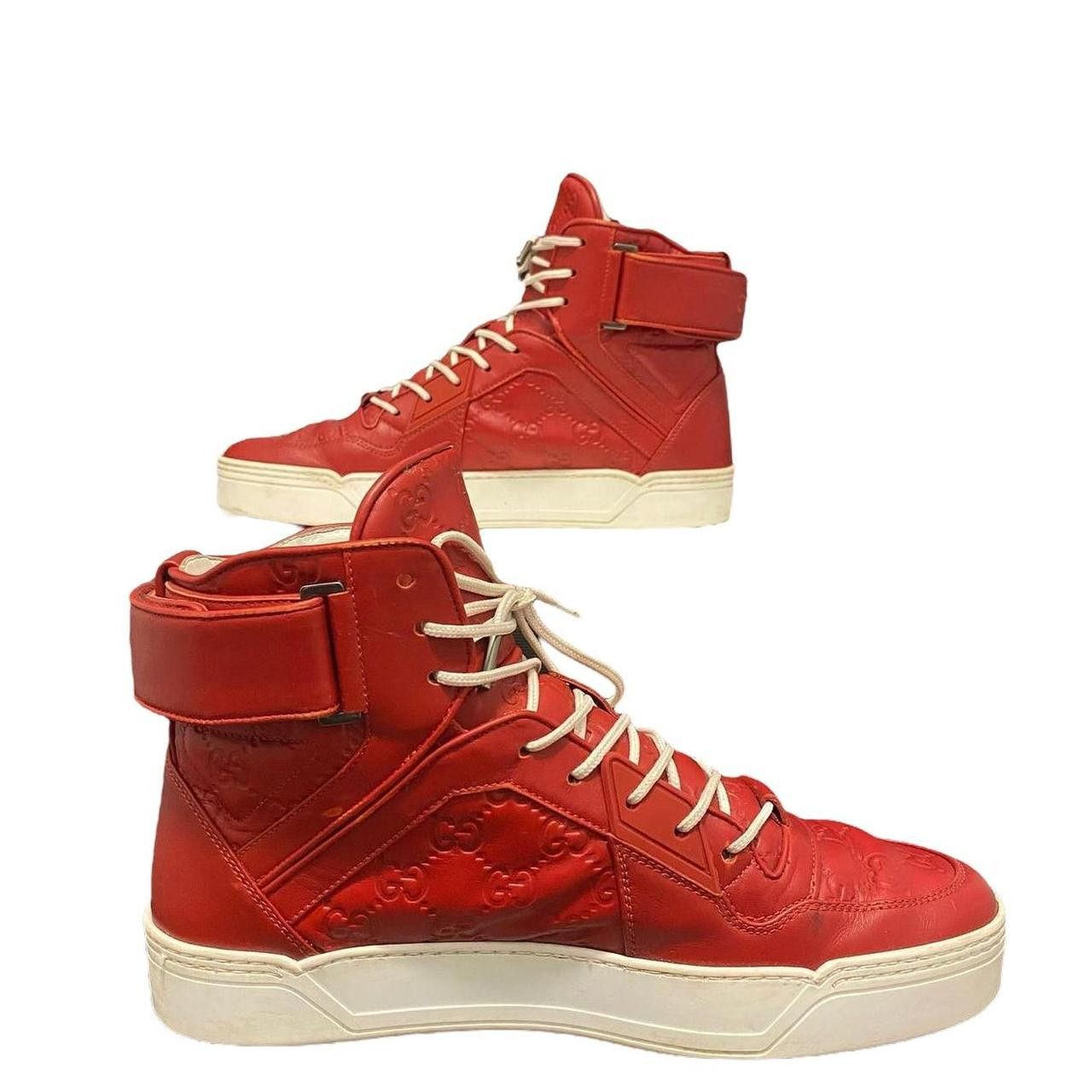 Red high top gucci sneakers online