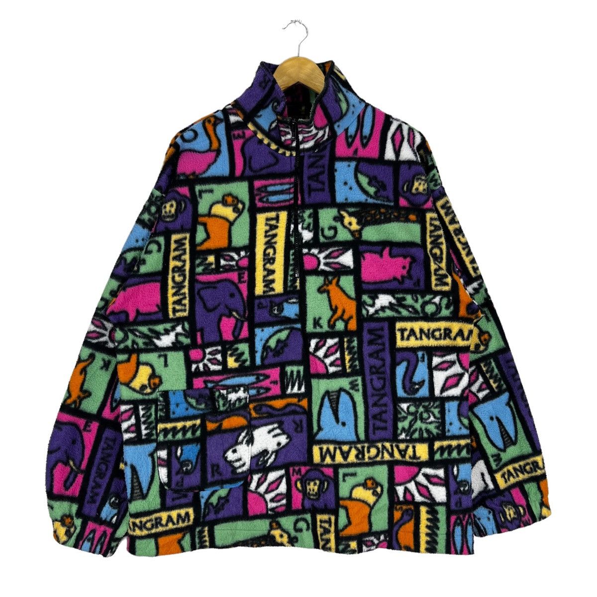Tangram tokyo resort full print fleece zipper jacket