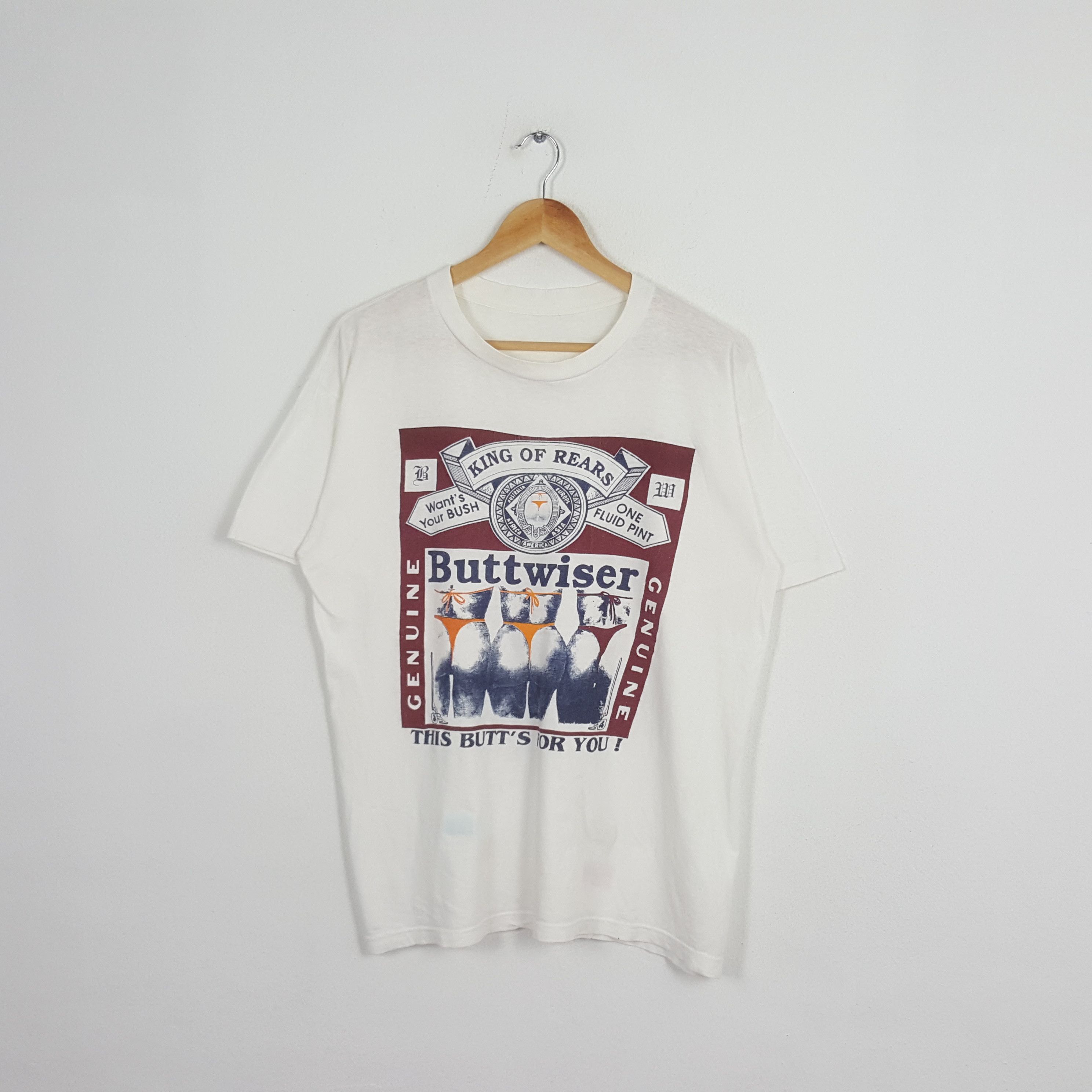 Vintage 90's Buttwiser Streetwear Style Parody Tshirt