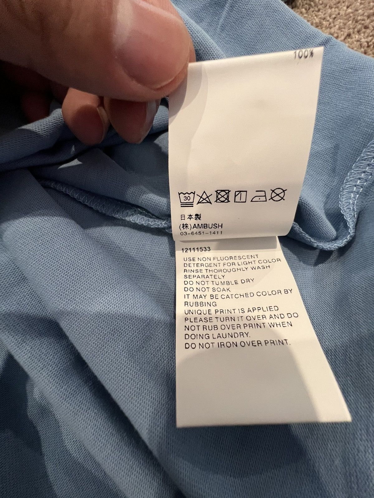 Ambush Design Brand new Ambush Design blue t-shirt Large Size US L / EU 52-54 / 3 - 5 Thumbnail