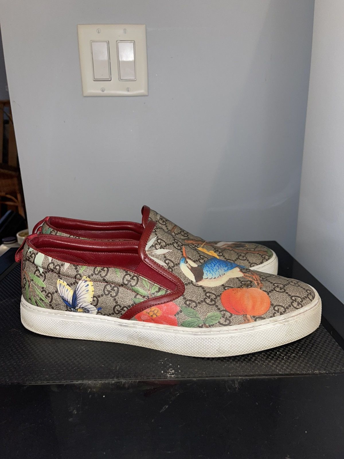Gucci monogram slip-ons