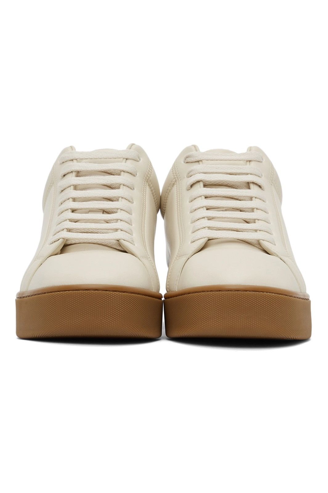 Bottega Veneta NEW 40 Off-White Beige Chunky Platform Sneakers Leather Gum Size US 7 / EU 40 - 2 Thumbnail