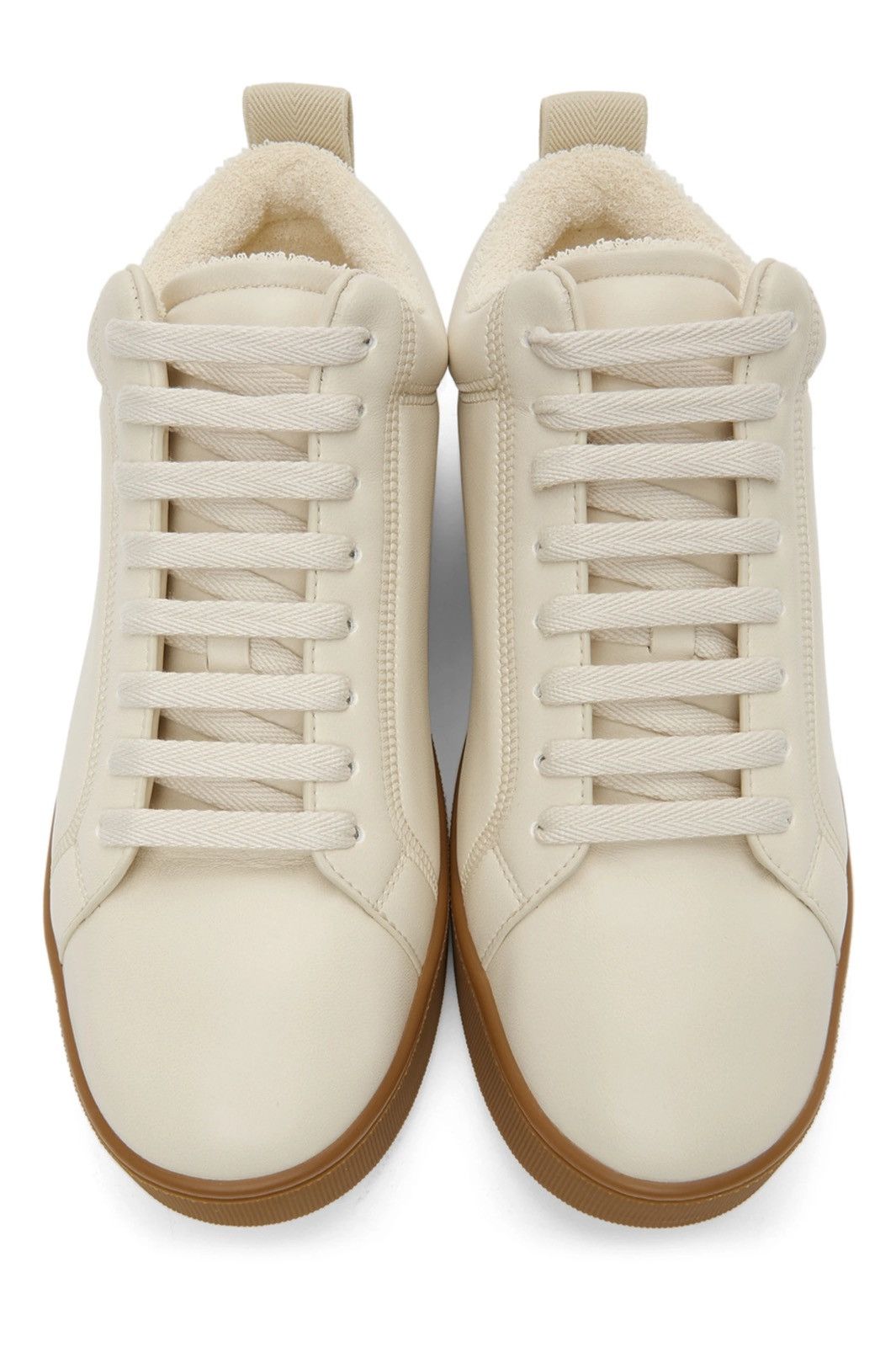 Bottega Veneta NEW 40 Off-White Beige Chunky Platform Sneakers Leather Gum Size US 7 / EU 40 - 5 Thumbnail