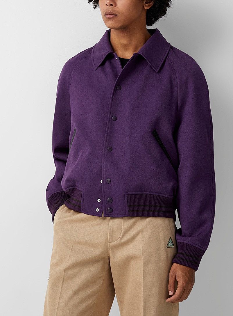 Lanvin NEW $2.2K 50 Batman Purple Souvenir Wool Coach Jacket Print Size US M / EU 48-50 / 2 - 1 Thumbnail
