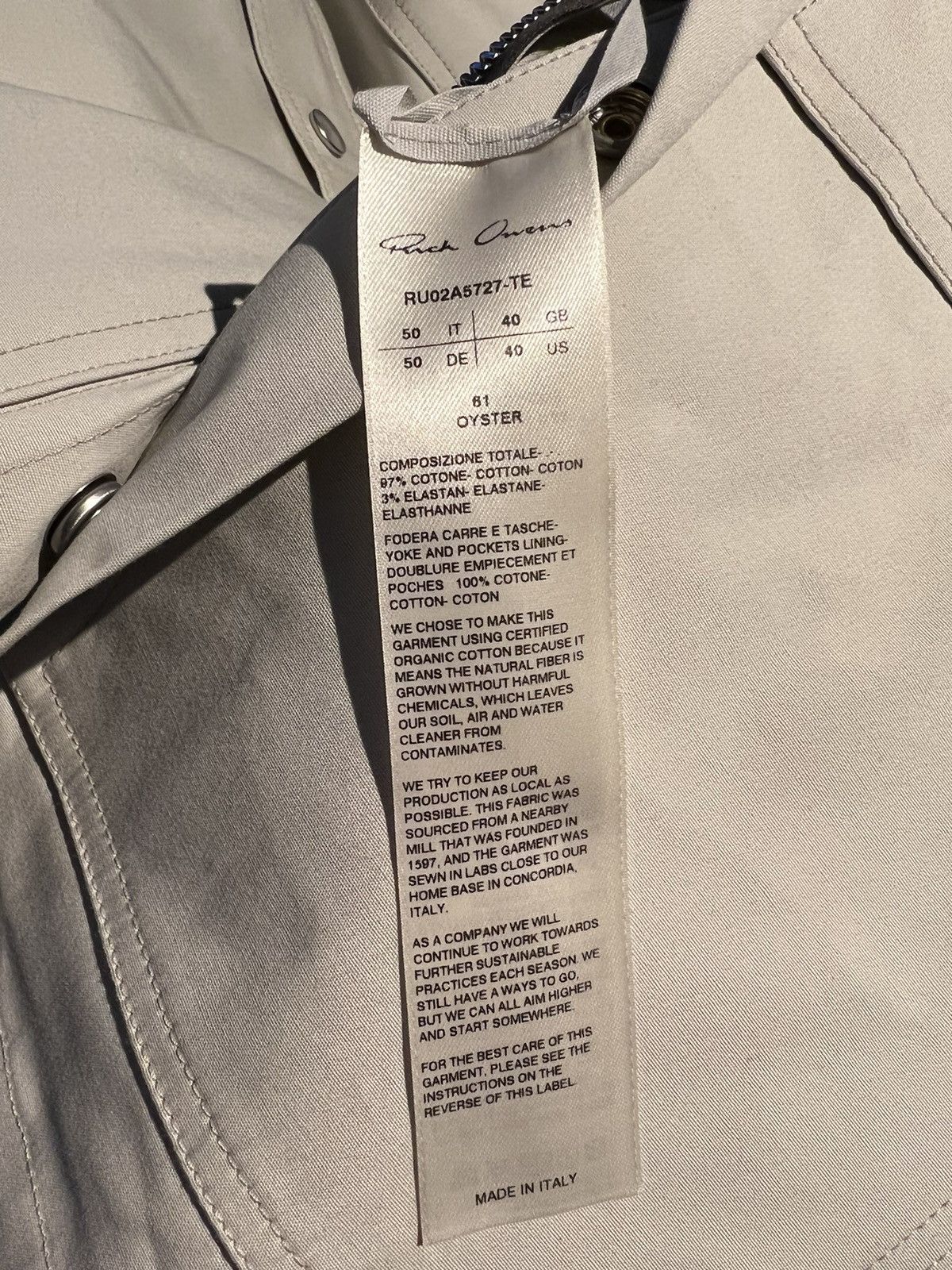 Rick Owens 50 Gethsemane 4 Pockets Outershirt Belt Cotton Poplin Jacket Size US M / EU 48-50 / 2 - 6 Thumbnail