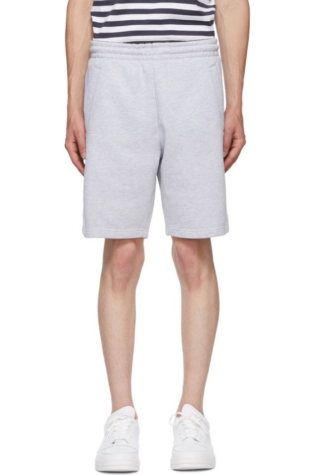 image of Acne Studios New Ss20 Grey Fleece Cotton Back Logo Sweat Shorts, Men's (Size 36)