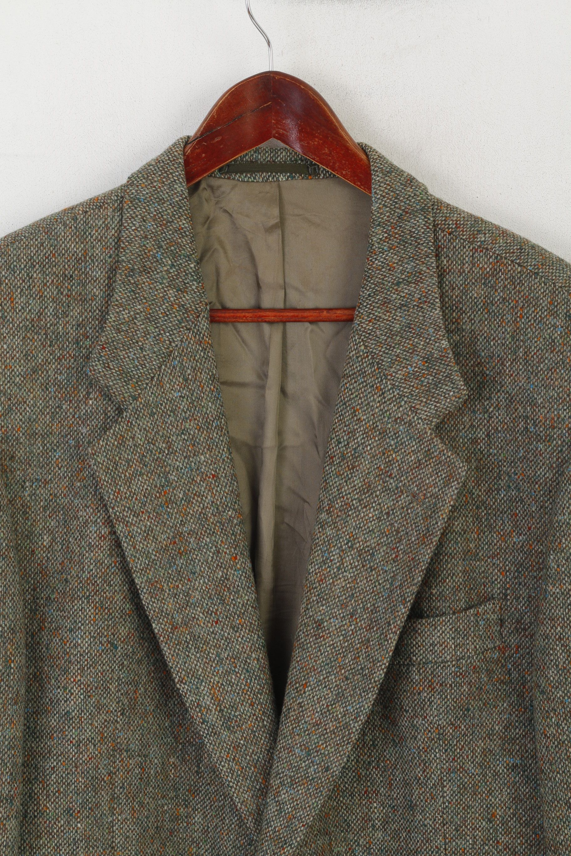 Vintage Vintage Men 42 Blazer Green Tweed 100% Wool 1690 Size 42R - 3 Thumbnail