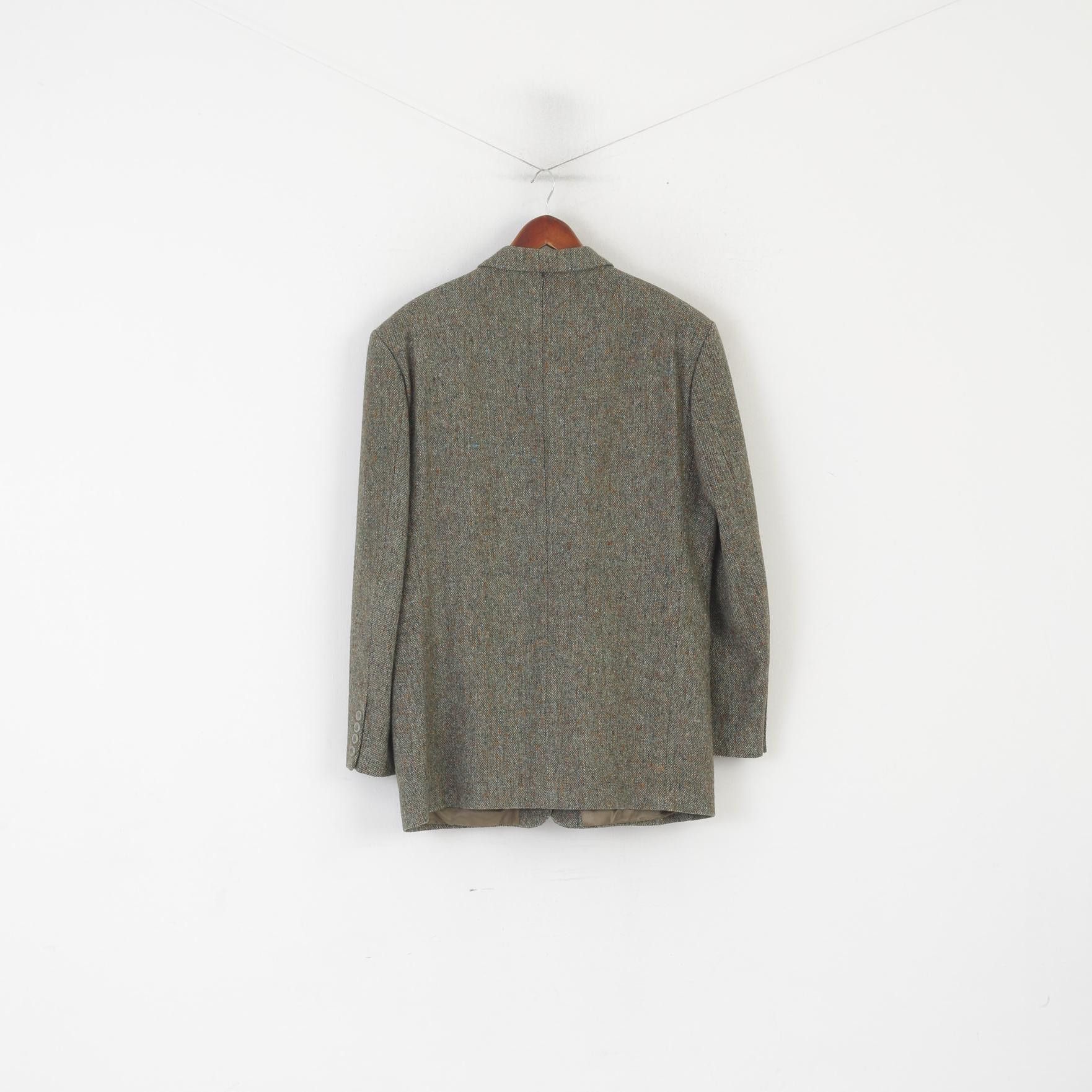Vintage Vintage Men 42 Blazer Green Tweed 100% Wool 1690 Size 42R - 6 Thumbnail