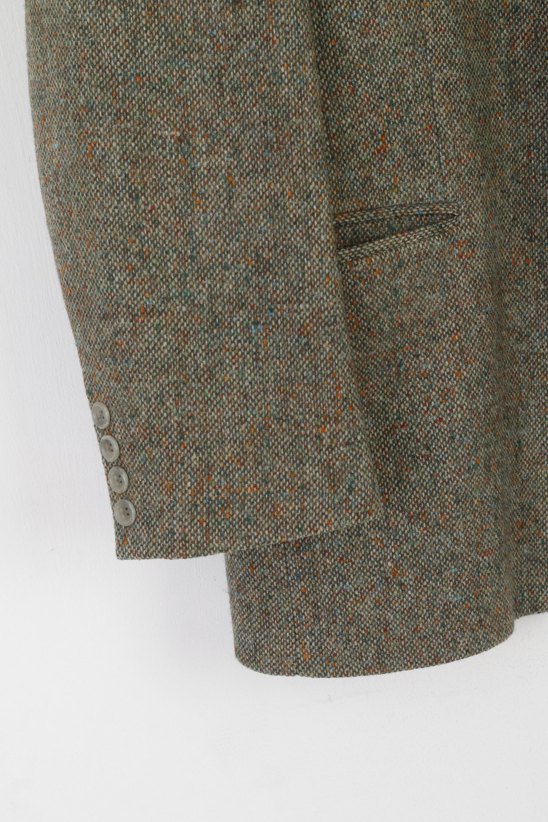 Vintage Vintage Men 42 Blazer Green Tweed 100% Wool 1690 Size 42R - 4 Thumbnail