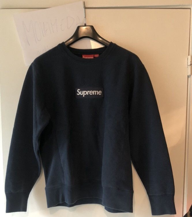トップス Supreme Washed Box Logo Crewneck Navy XL Buy Supreme Washed Box Logo Crewneck 'Navy' - SS25SW2 NAVY