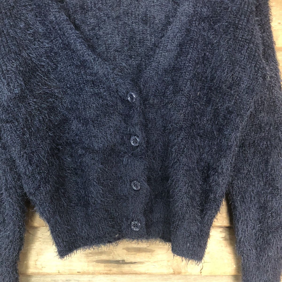 Aran Isles Knitwear × Homespun Knitwear × Japanese Brand Emsexcite Dark Blue Cardigan Knitwear #784 Size M / US 6-8 / IT 42-44 - 6 Thumbnail