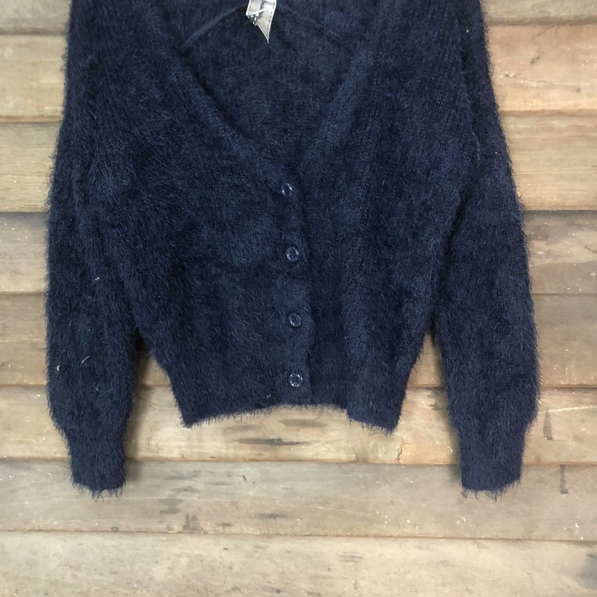 Aran Isles Knitwear × Homespun Knitwear × Japanese Brand Emsexcite Dark Blue Cardigan Knitwear #784 Size M / US 6-8 / IT 42-44 - 3 Thumbnail