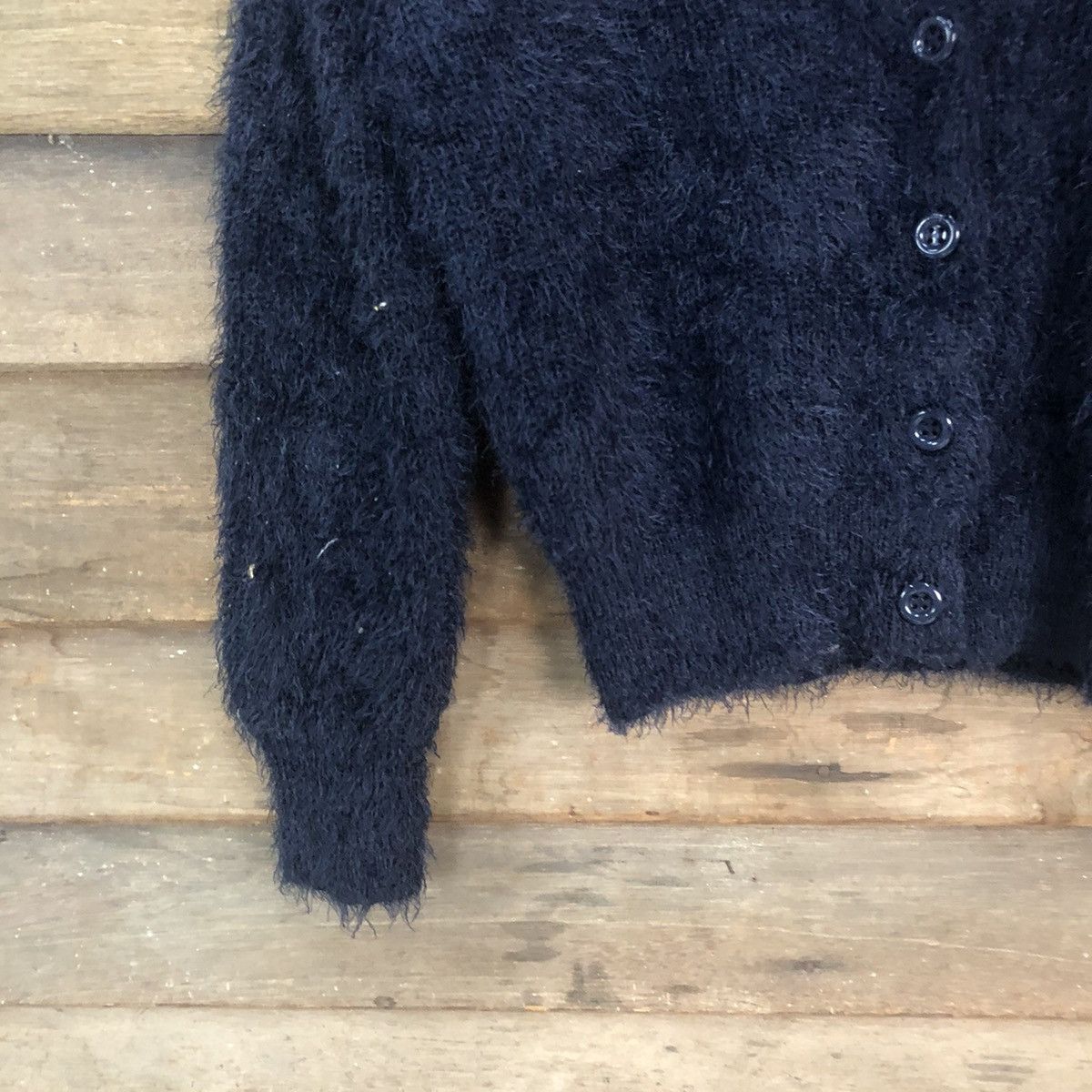 Aran Isles Knitwear × Homespun Knitwear × Japanese Brand Emsexcite Dark Blue Cardigan Knitwear #784 Size M / US 6-8 / IT 42-44 - 4 Thumbnail
