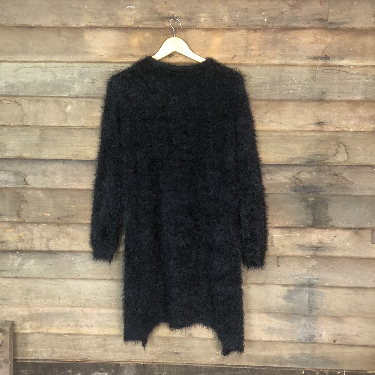 Aran Isles Knitwear × Homespun Knitwear × Japanese Brand Khalita Black Long Mohair Knitwear #786 Size L / US 10 / IT 46 - 9 Thumbnail