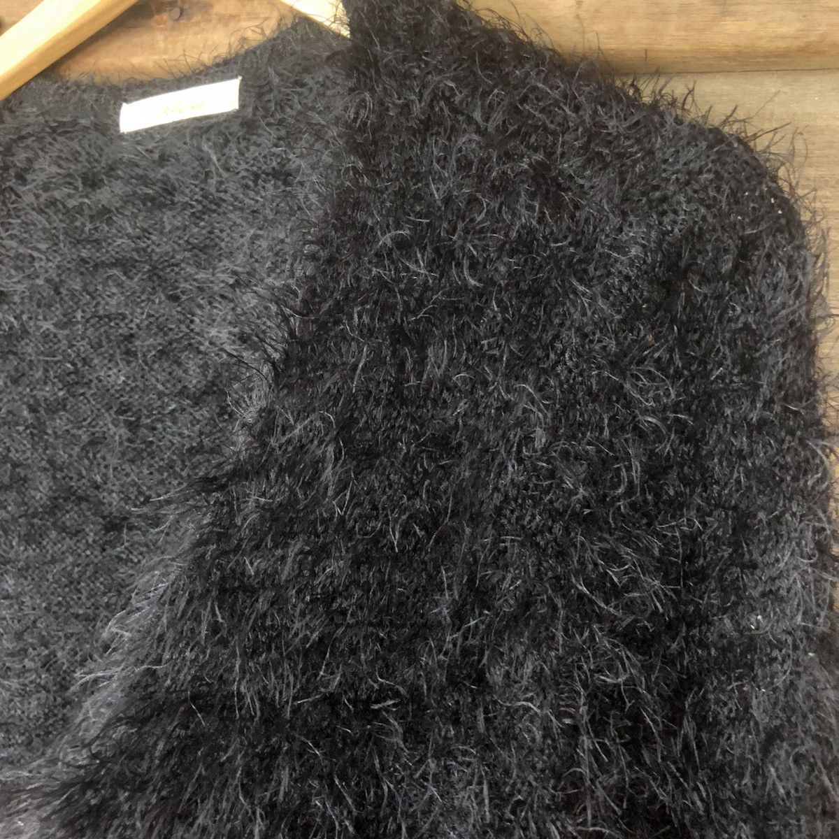 Aran Isles Knitwear × Homespun Knitwear × Japanese Brand Khalita Black Long Mohair Knitwear #786 Size L / US 10 / IT 46 - 8 Thumbnail