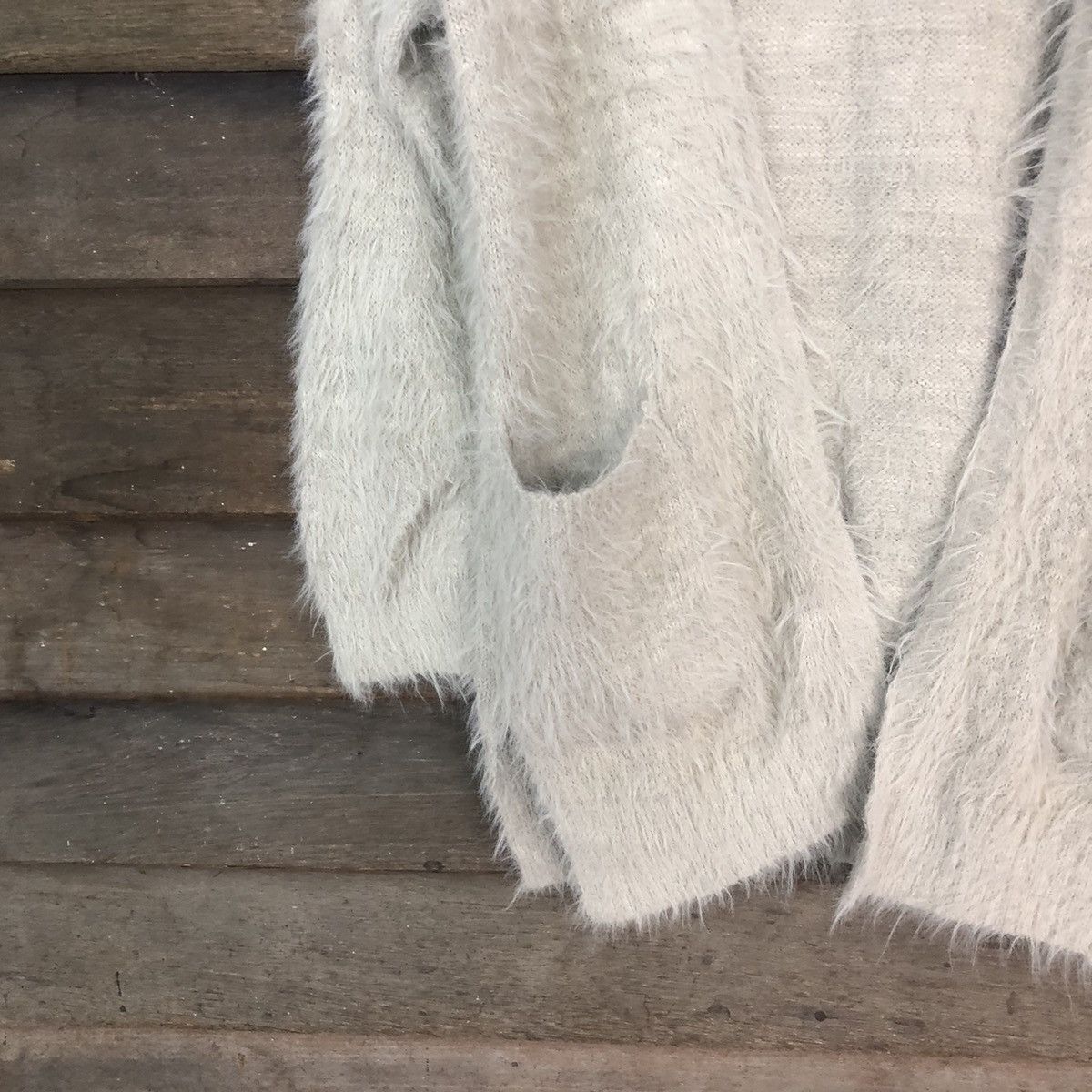 Homespun Knitwear × Japanese Brand Oversized Gray Shag Shaggy Mohair Cardigan #791 Size M / US 6-8 / IT 42-44 - 4 Thumbnail