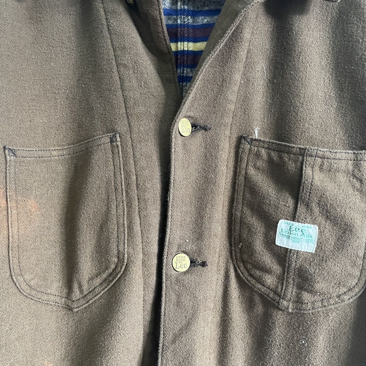 Lee × Vintage Vintage 70s Rare Lee Wool Blanket Kapital Denim Jacket Size US L / EU 52-54 / 3 - 9 Thumbnail