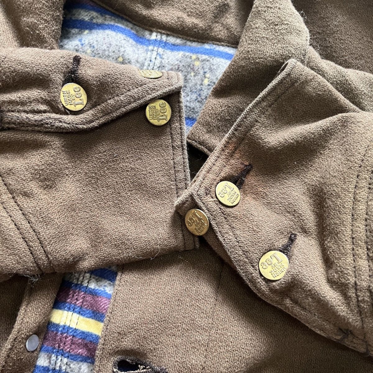 Lee × Vintage Vintage 70s Rare Lee Wool Blanket Kapital Denim Jacket Size US L / EU 52-54 / 3 - 16 Thumbnail