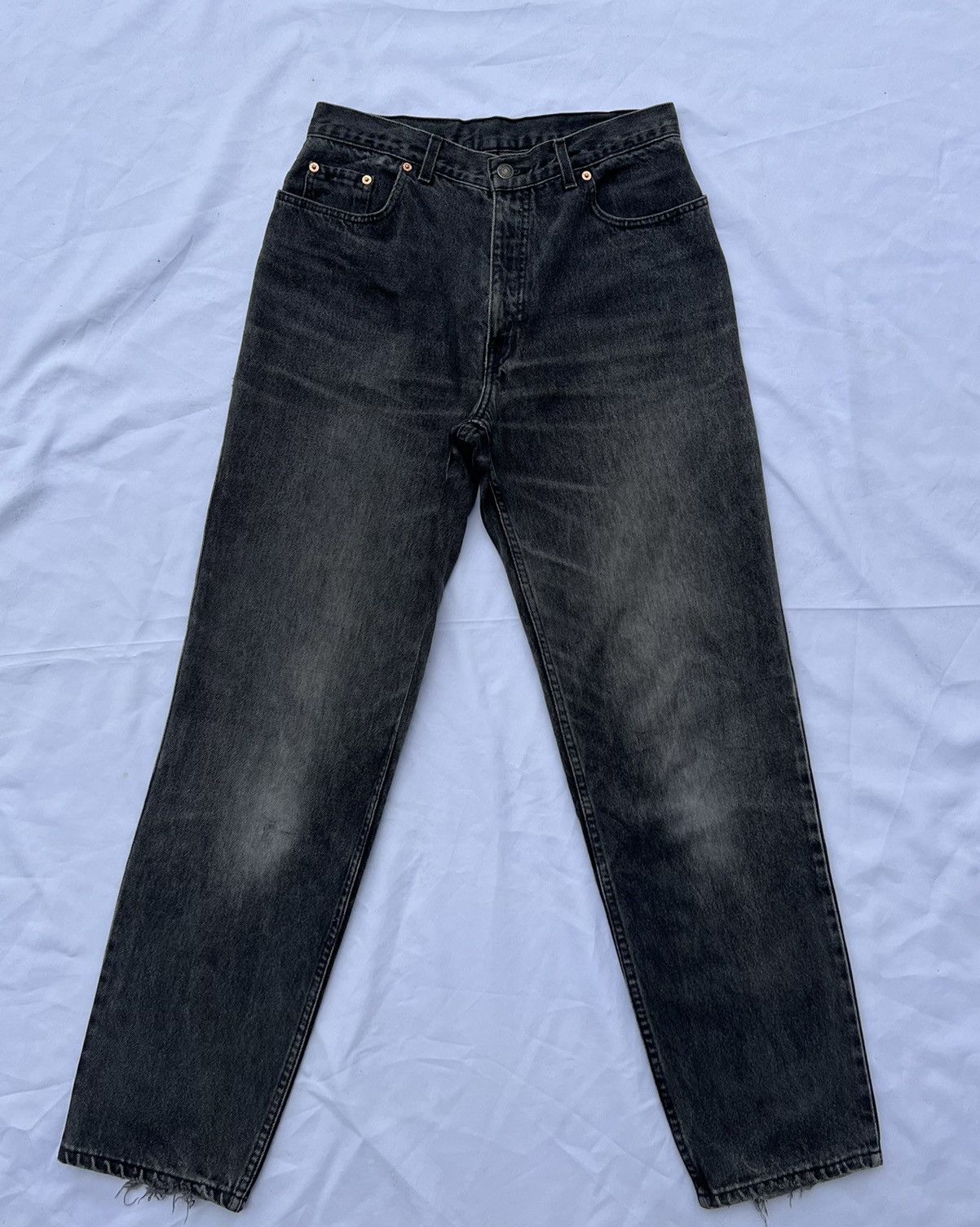 Levi's Faded Black VTG 1993 Levi’s 726 Orange Tab Denim Baggy Jeans Size US 31 - 20 Thumbnail
