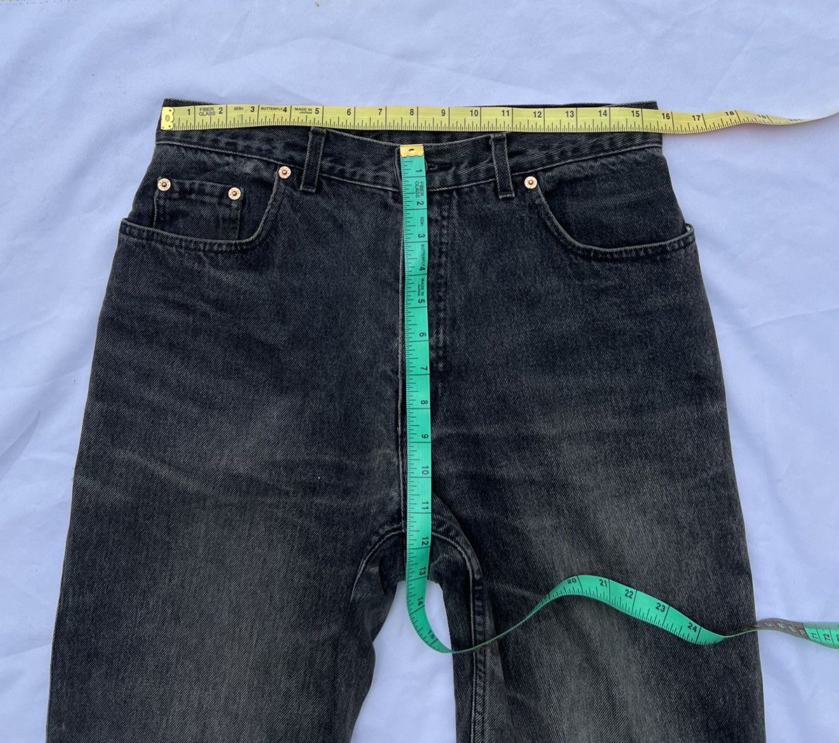 Levi's Faded Black VTG 1993 Levi’s 726 Orange Tab Denim Baggy Jeans Size US 31 - 21 Thumbnail